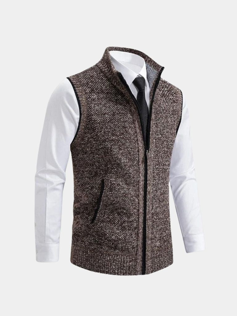 Elegant Full-Zip Sweater Vest - Fayymont