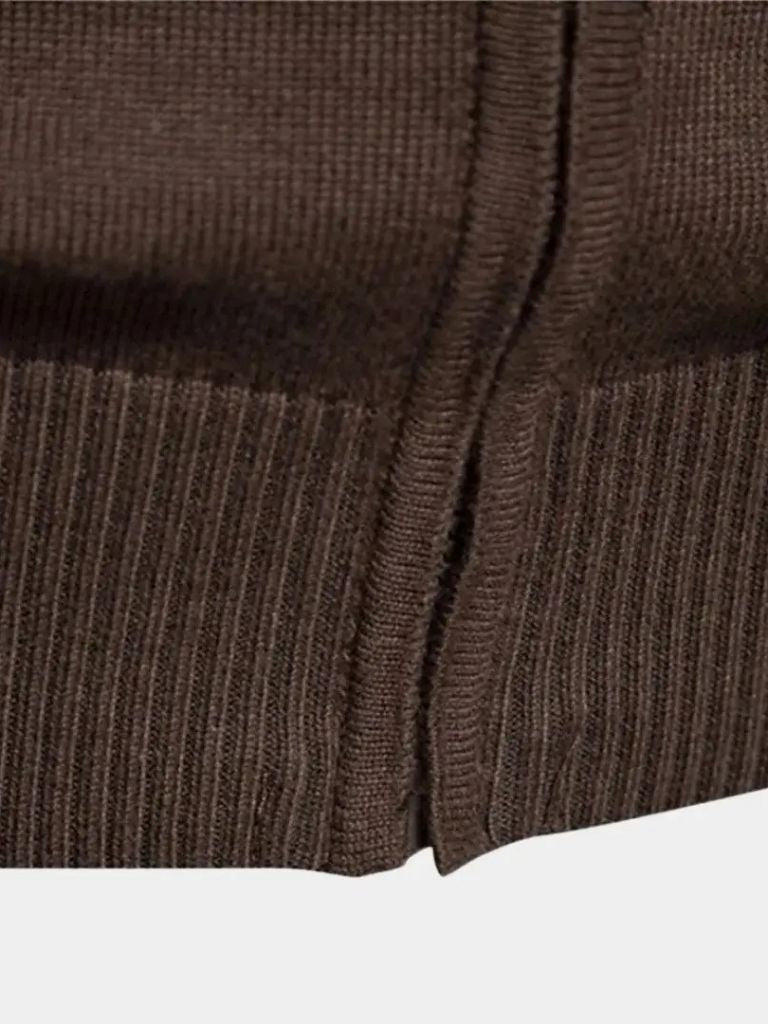 Cardigan Sweater Zipper Standing Collar Knitwear