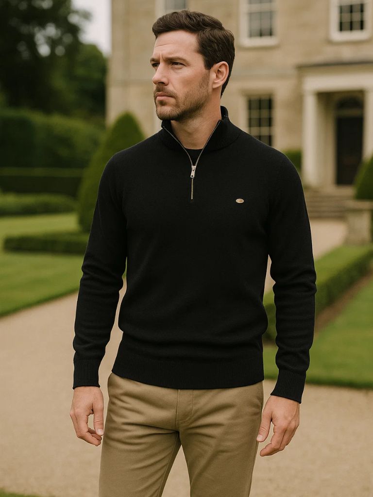 Elegant Quarter Zip Sweater - Fayymont Co