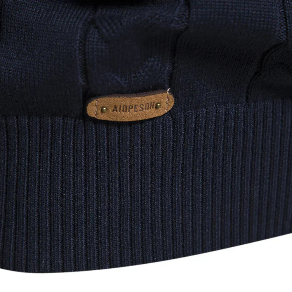 Rudy Retro Pattern Zip Sweater – Men’s Classic Knit Pullover
