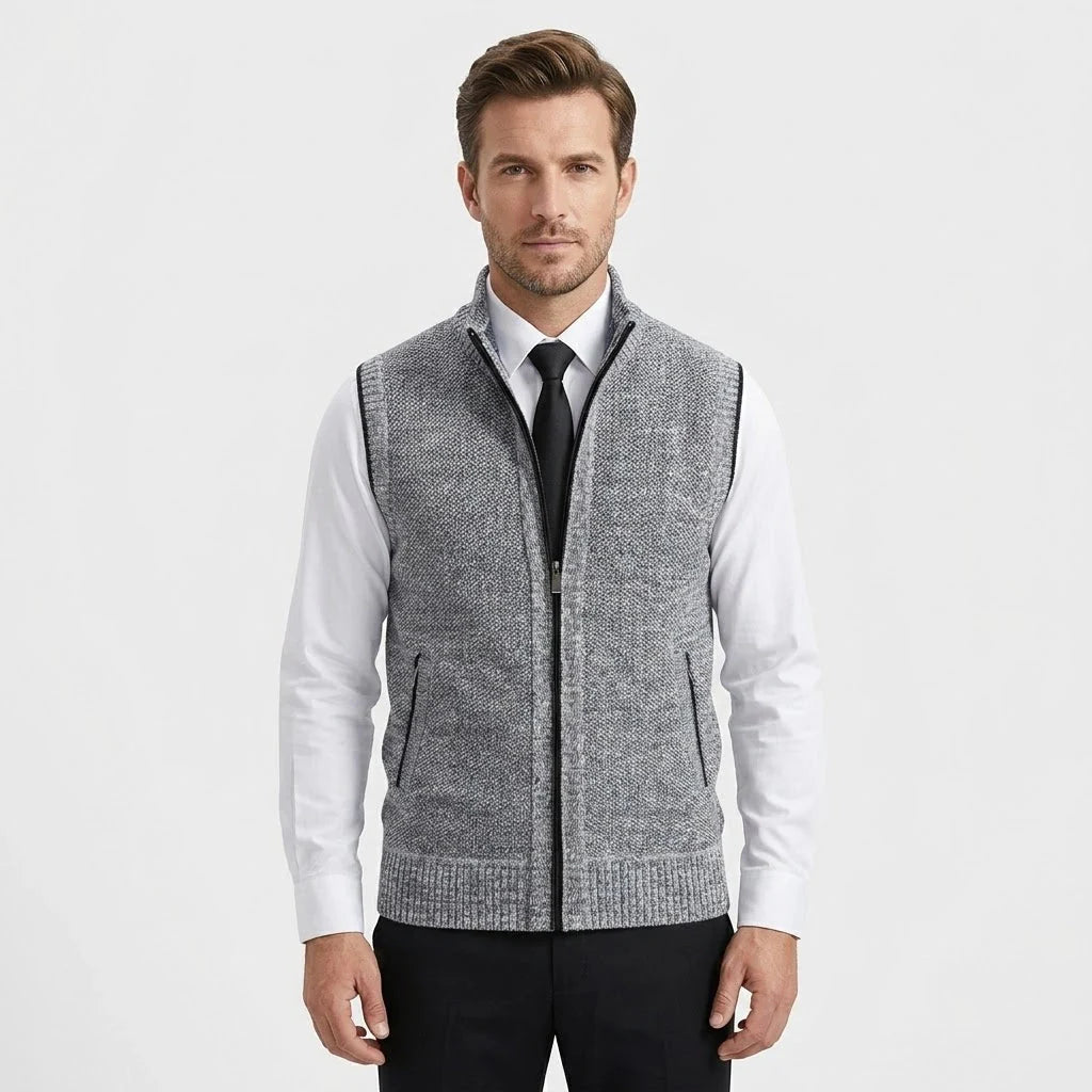 Elegant Full-Zip Sweater Vest - Fayymont