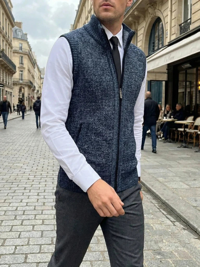 Elegant Full-Zip Sweater Vest - Fayymont